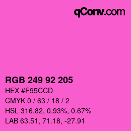 カラーコード: RGB 249 92 205 | qconv.com