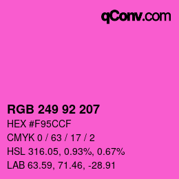 カラーコード: RGB 249 92 207 | qconv.com