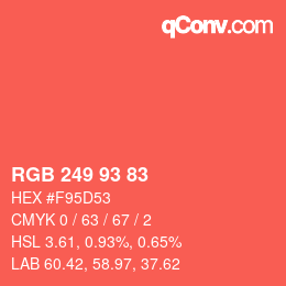 カラーコード: RGB 249 93 83 | qconv.com