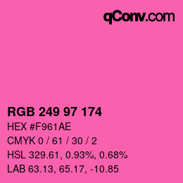 Color code: RGB 249 97 174 | qconv.com