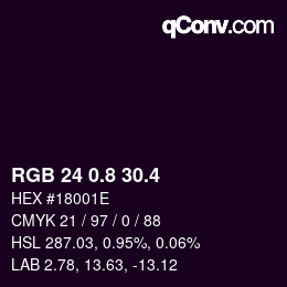 カラーコード: RGB 24 0.8 30.4 | qconv.com