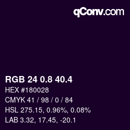 カラーコード: RGB 24 0.8 40.4 | qconv.com