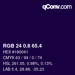 カラーコード: RGB 24 0.8 65.4 | qconv.com