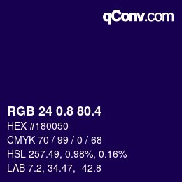 カラーコード: RGB 24 0.8 80.4 | qconv.com