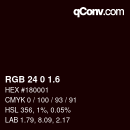 カラーコード: RGB 24 0 1.6 | qconv.com
