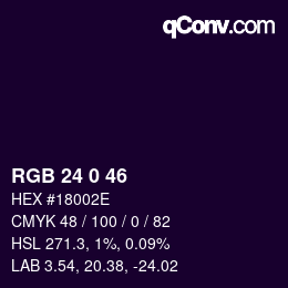 Code couleur: RGB 24 0 46 | qconv.com