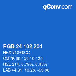 Color code: RGB 24 102 204 | qconv.com