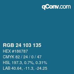 カラーコード: RGB 24 103 135 | qconv.com
