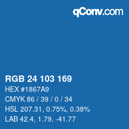 Color code: RGB 24 103 169 | qconv.com