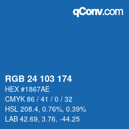 カラーコード: RGB 24 103 174 | qconv.com