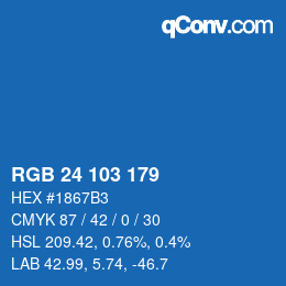 Color code: RGB 24 103 179 | qconv.com