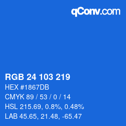 カラーコード: RGB 24 103 219 | qconv.com