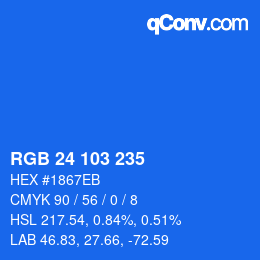 Color code: RGB 24 103 235 | qconv.com