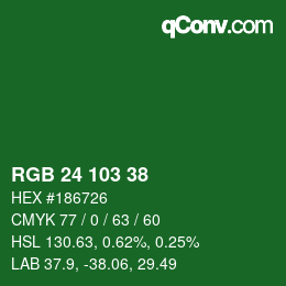 Color code: RGB 24 103 38 | qconv.com