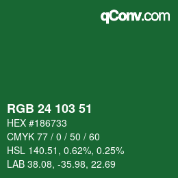 カラーコード: RGB 24 103 51 | qconv.com
