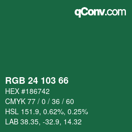 Color code: RGB 24 103 66 | qconv.com