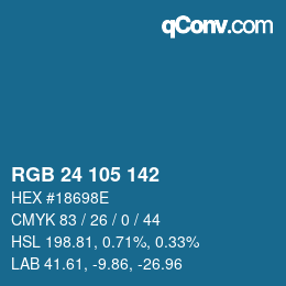 Color code: RGB 24 105 142 | qconv.com