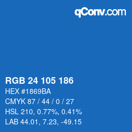 Color code: RGB 24 105 186 | qconv.com