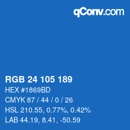 Color code: RGB 24 105 189 | qconv.com