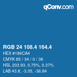 カラーコード: RGB 24 108.4 164.4 | qconv.com