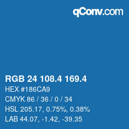 カラーコード: RGB 24 108.4 169.4 | qconv.com