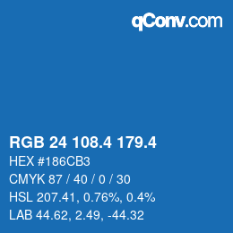 カラーコード: RGB 24 108.4 179.4 | qconv.com