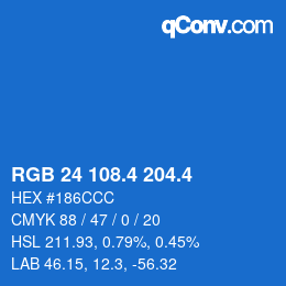 カラーコード: RGB 24 108.4 204.4 | qconv.com