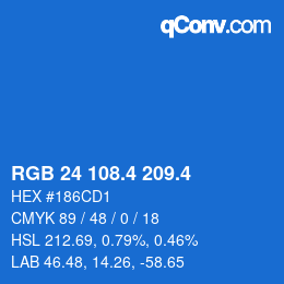カラーコード: RGB 24 108.4 209.4 | qconv.com