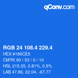 カラーコード: RGB 24 108.4 229.4 | qconv.com