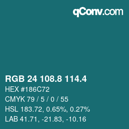 カラーコード: RGB 24 108.8 114.4 | qconv.com