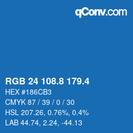 カラーコード: RGB 24 108.8 179.4 | qconv.com
