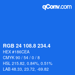 カラーコード: RGB 24 108.8 234.4 | qconv.com
