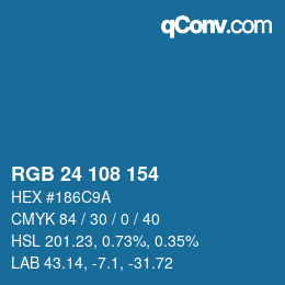 Color code: RGB 24 108 154 | qconv.com