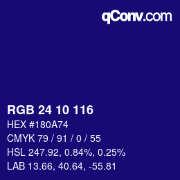 カラーコード: RGB 24 10 116 | qconv.com