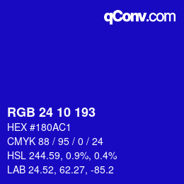 カラーコード: RGB 24 10 193 | qconv.com
