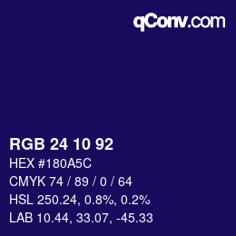 颜色代码: RGB 24 10 92 | qconv.com