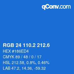 カラーコード: RGB 24 110.2 212.6 | qconv.com