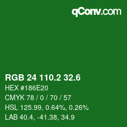 カラーコード: RGB 24 110.2 32.6 | qconv.com