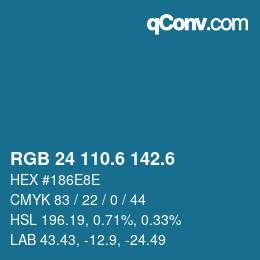カラーコード: RGB 24 110.6 142.6 | qconv.com