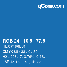 カラーコード: RGB 24 110.6 177.6 | qconv.com