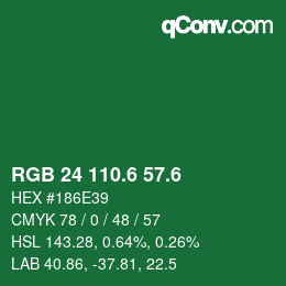 カラーコード: RGB 24 110.6 57.6 | qconv.com