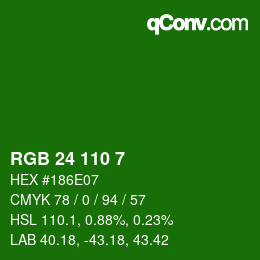 Código de color: RGB 24 110 7 | qconv.com
