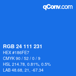 Code couleur: RGB 24 111 231 | qconv.com