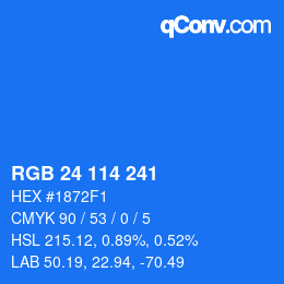 Color code: RGB 24 114 241 | qconv.com