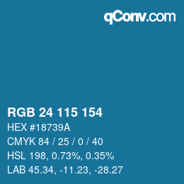 Color code: RGB 24 115 154 | qconv.com