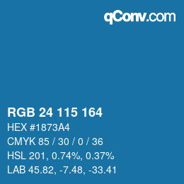 Color code: RGB 24 115 164 | qconv.com