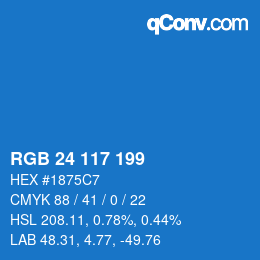 Color code: RGB 24 117 199 | qconv.com