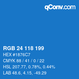 Color code: RGB 24 118 199 | qconv.com