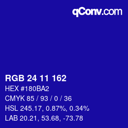 Color code: RGB 24 11 162 | qconv.com