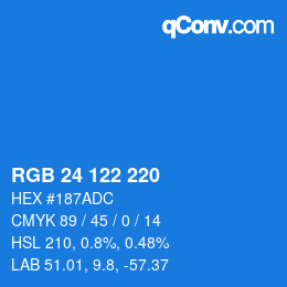 Color code: RGB 24 122 220 | qconv.com
